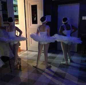 from my Instagram feed: NSA dancers wait for their cue during a performance of Swan Lake with the Nashville Symphony at Schermerhorn, February 11, 2015