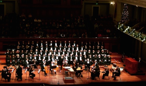 The Nashville Symphony and the Nashville Symphony Chorus gather onstage moments before a performance of Händel's Messiah, December 18, 2016, Schermerhorn Symphony Center, Nashville